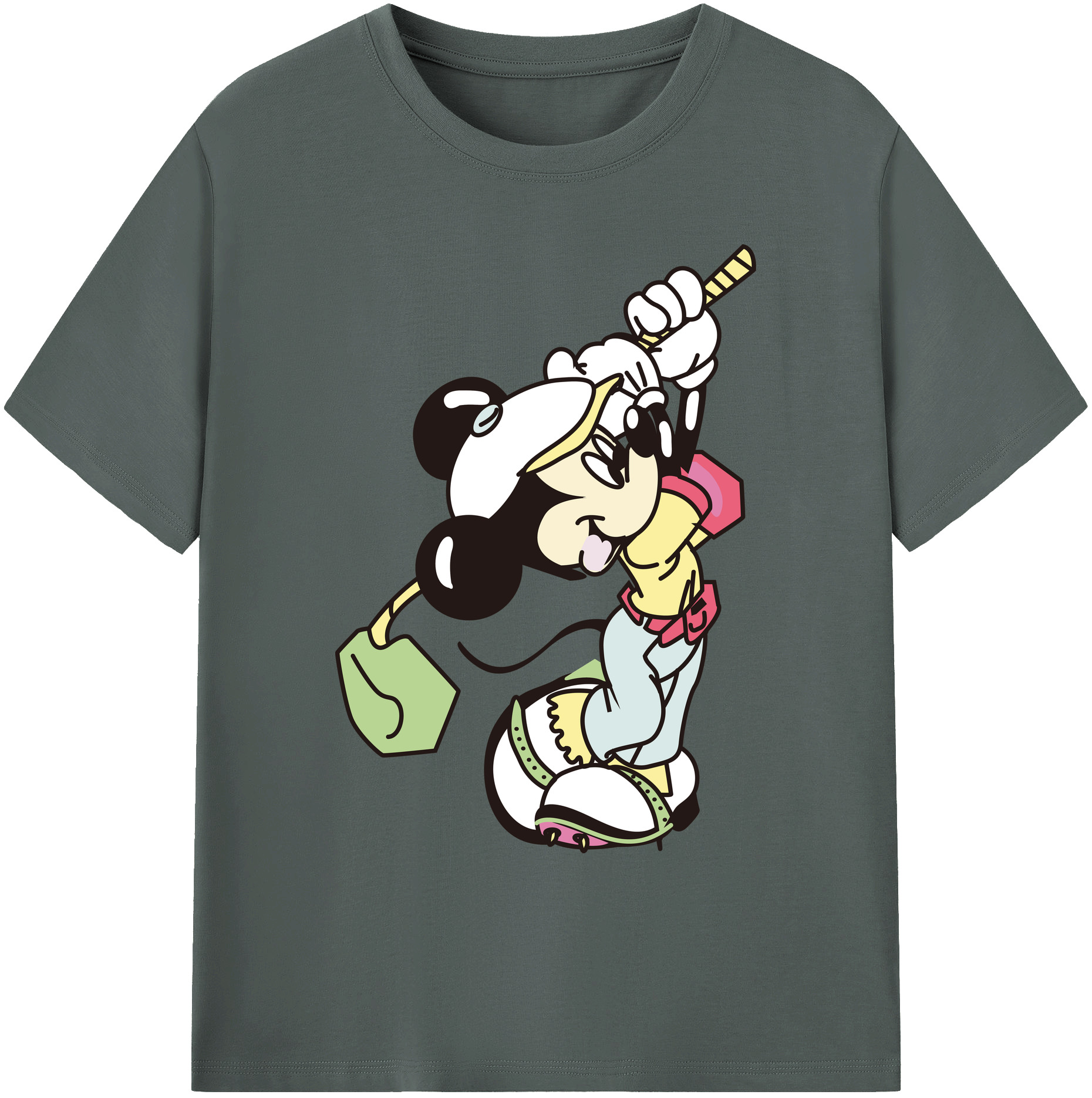 ミッキーマウス Mickey Mouse 綿100％ メンズ半袖Tシャツ｜肌触りやわらか＆通気性
